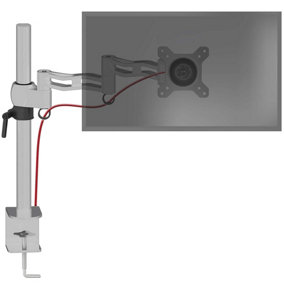 Duronic DM351X3 /SR 1-Screen Monitor Arm with Desk Clamp and VESA Brackets, Adjustable Height Tilt Swivel - 10kg - 13-27 - silver