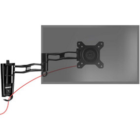 Duronic DM35W1X3 1-Screen Monitor Arm, Wall Mount with VESA Bracket, Adjustable Height Tilt Swivel - 8kg - 13-27 - black