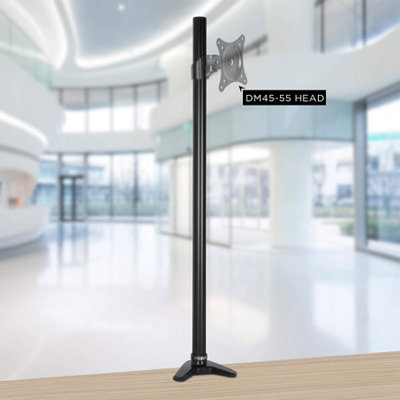 Duronic DM45 DM55 80cm Monitor Stand Pole, Compatible with Duronic Monitor Desk Mounts, 32mm Diameter, Clamp Included - Black