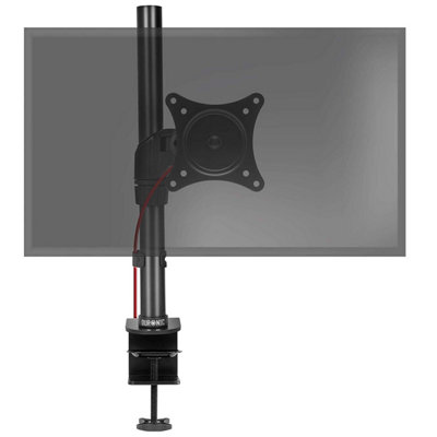 Duronic DM451X1 1-Screen Monitor Arm with Desk Clamp and VESA Bracket, Adjustable Height Tilt Swivel - 8kg - 15-27 - black