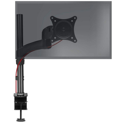 Duronic DM451X2 1-Screen Monitor Arm with Desk Clamp and VESA Bracket, Adjustable Height Tilt Swivel - 8kg - 15-27 - black