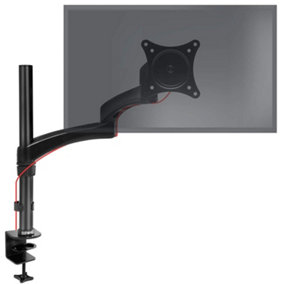 Duronic DM451X3 1-Screen Monitor Arm with Desk Clamp and VESA Bracket, Adjustable Height Tilt Swivel - 8kg - 15-27 - black
