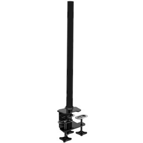 Duronic DM453 80cm Monitor Stand Pole, Compatible with Duronic Desk Mounts, 32mm Diameter, Extra-Wide Clamp Included -Black