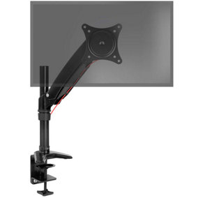 Duronic DM551X1 1-Screen Monitor Spring Arm with Desk Clamp, VESA Bracket, Adjustable Height Tilt Swivel - 7.8kg - 15-27 - black