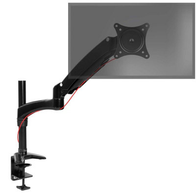 Duronic DM551X2 1-Screen Monitor Spring Arm with Desk Clamp, VESA Bracket, Adjustable Height Tilt Swivel - 7.8kg - 15-27 - black