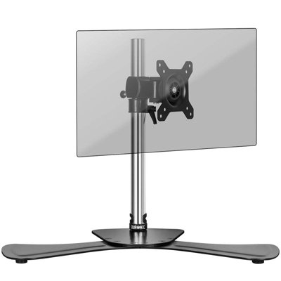 Duronic DM751 1-Screen Freestanding Monitor Arm with VESA Bracket, Adjustable Height Tilt Swivel Rotation - 8kg - 15-24 - silver