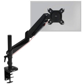 Duronic DMG51X2 1-Screen Monitor Gas-Powered Arm with Full Range Movement, Desk Clamp and VESA Bracket - 8kg - 15-27 - black
