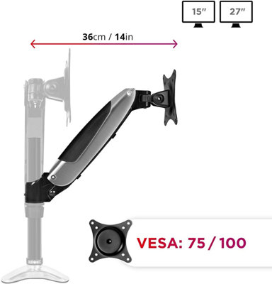 Ensemble Bras De Rechange Duronic DML6S1 - Compatible DM65, VESA 75/100 - Personnalisation Poste De Travail