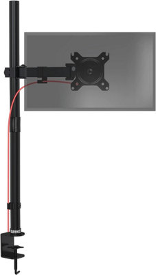 Duronic DMT151X2 1-Screen Extra Tall Monitor Arm with Desk Clamp, 100cm Pole, Adjustable Height Tilt Swivel Rotation - 13-32