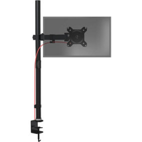 Duronic DMT151X2 1-Screen Extra Tall Monitor Arm with Desk Clamp, 100cm Pole, Adjustable Height Tilt Swivel Rotation - 13-32