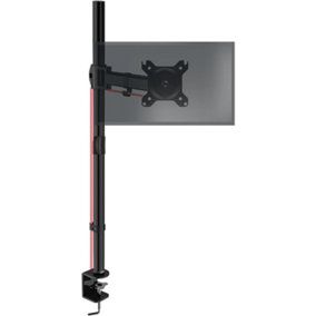 Duronic DMT251X2 1-Screen Extra Tall Monitor Arm with Desk Clamp, 100cm Pole, Adjustable Height Tilt Swivel Rotation - 13-32