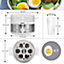 Duronic EB35 7 Egg Boiler Poacher, Steamer Cooker with Timer and Buzzer, Includes Egg Cup Piercer & Water Cup, 350W - white