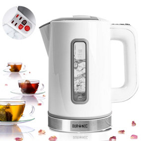 Duronic EK30 /WE 1.5L Eco Kettle with Variable Temperature Control, Energy-Efficient Keep-Warm Function, 3000W -white