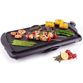 Duronic Electric Griddle GP20, Non-Stick Teppanyaki Grill Pan, Large Table-top Cooking Plate with Adjustable Temperature, 52x27cm