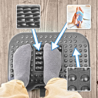 Duronic Ergonomic Footrest FT03 with Adjustable Tilt Textured Surface ...