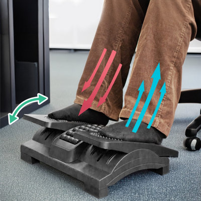 Duronic Ergonomic Footrest FT04 with Adjustable Tilt Height Textured ...