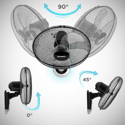 Duronic FN55 BK Wall Mounted Fan, Oscillating/Rotating 16 Inch Head ...