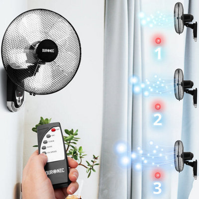 Duronic FN55 BK Wall Mounted Fan, Oscillating/Rotating 16 Inch Head ...