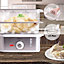 Duronic FS87 3-Tier Food Steamer, Compact Steam Cooker with Timer, for Rice/Vegetables/Meat/Fish, 10.6 Litre, 870W - white
