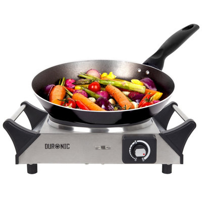 Duronic HP1SS Single Hot Plate 1500W, Electric Single Hob Cooker with