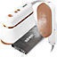 Duronic HS90 2-in-1 Vertical Steam Iron, 2 Steam Settings, Folding/Rotating Handle, 1200W - White/Rose Gold
