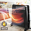 Duronic HV102 BK Electric Heater with Mica Panels, 2.5kW Power, Digital Display, Remote Control, 3 Heat Settings (black)