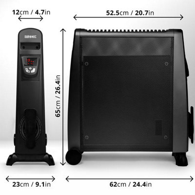Duronic HV102 BK Electric Heater with Mica Panels, Power
