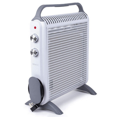 Duronic HV180 Electric Heater with Mica Panels, 1.8kW Power, Radiant and Convection Heat Output, 2 Heat Settings (white)