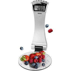Duronic KS4000 Digital Kitchen Scale, 5kg, Wall Mounted Scale with LCD Display, Tare Function, 1g Precision - Silver