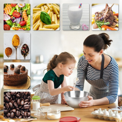 Duronic KS5000 RD/SS Digital Kitchen Scale with Bowl, 5kg, LCD Backlit Display, Tare Function, 1g Precision - Red