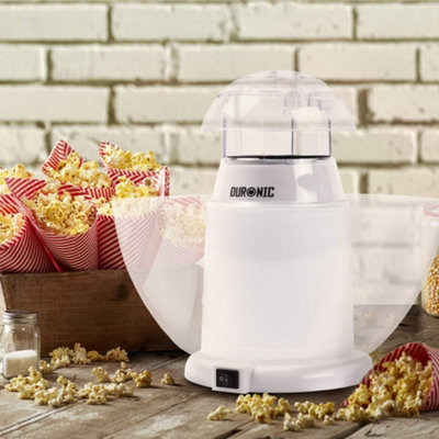 Popcorn Maker POP50 /WE | Hot Air Corn Popper | Make Homemade Healthy Oil Free Popcorn Low Calorie Snacking Comes With Measuring Cup Serving Bowl 1200w White