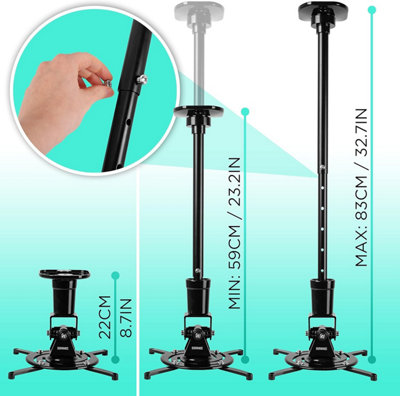 Duronic Projector Mount Stand PB02XL 10kg Capacity Universal Adjustable ...