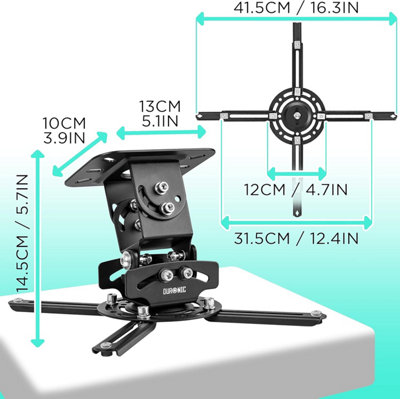Duronic Projector Mount Stand PB03XB 10kg Capacity Universal Adjustable ...