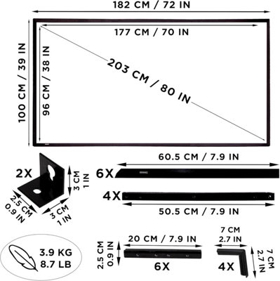 Duronic Projector Screen SFPS80 80 Inch Tripod Projection Screens 16:9 ...