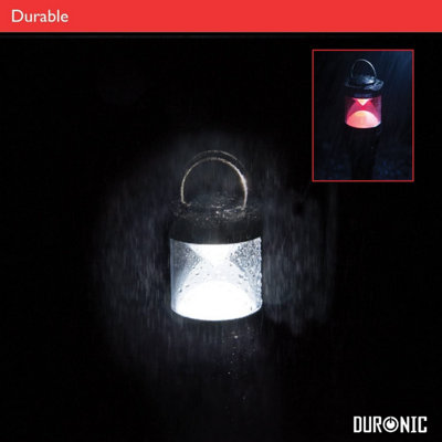 Duronic RFL033AAA LED Torch 90lm, 2-in-1 Flashlight and Lantern with SOS Light Mode, Water-Resistant, Hanging Loop, Magnetic Base