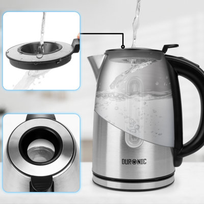 Duronic Temperature Control Kettle EK43 Stainless Steel Kettle with ...
