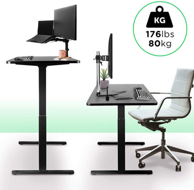 Duronic TM12 BK Sit Stand Desk Frame, Height Adjustable, Memory Function, Electric Single Motor/2 Stage - Base Frame Only - black