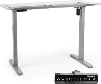 Duronic TM12 GY Sit Stand Desk Frame, Height Adjustable, Memory Function, Electric Single Motor/2 Stage - Base Frame Only - grey