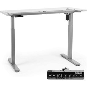 Duronic TM12 GY Sit Stand Desk Frame, Height Adjustable, Memory Function, Electric Single Motor/2 Stage - Base Frame Only - grey