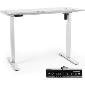 Duronic TM12 WE Sit Stand Desk Frame, Height Adjustable, Memory Function, Electric Single Motor/2 Stage - Base Frame Only - white