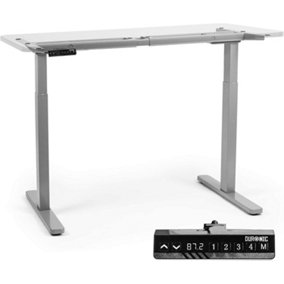 Duronic TM22 GY Sit Stand Desk Frame, Height Adjustable, Memory Function, Electric Dual Motor/2 Stage - Base Frame Only - grey