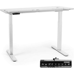 Duronic TM22 WE Sit Stand Desk Frame, Height Adjustable, Memory Function, Electric Dual Motor/2 Stage - Base Frame Only - white