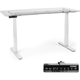 Duronic TM23 WE Sit Stand Desk Frame, Height Adjustable, Memory Function, Electric Dual Motor/3 Stage - Base Frame Only - white