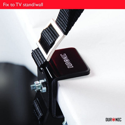 Duronic TVSAFE1 TV Safety Strap, Fixing Kit That Reduces the Risk of your TV Tipping Over, VESA 600, 400, 200 Compatible