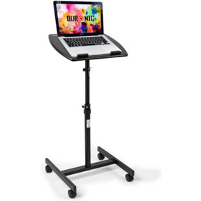 Duronic WPS27 Sit-Stand Desk, Multi-Use Projector Table on Wheels, Adjustable Height/Tilt, 10kg Capacity 50x40cm