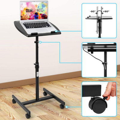 Duronic WPS27 Sit-Stand Desk, Multi-Use Projector Table on Wheels ...