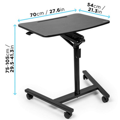 Duronic WPS37 Projector Stand/Sit-Stand Desk, Multi-Use Video Projector Floor Table on Wheels, Adjustable Height/Reach, 70x54cm