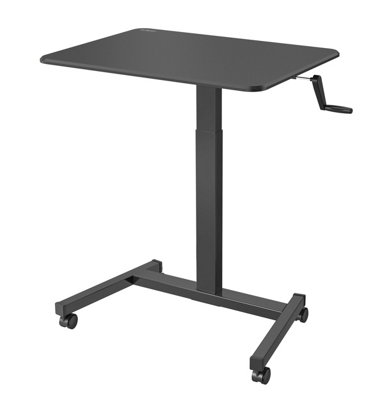 Duronic WPS47 Sit-Stand Desk, Portable Desk for Laptop or Projector ,Adjustable Height by Handle, 30kg Capacity 80x50cm