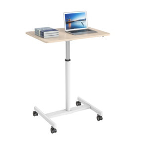 Duronic WPS67 Sit-Stand Desk, Multi-Use Video Projector Table on Wheels, 70x48cm Platform, Adjustable Height, 70x48cm