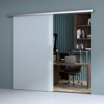 Durovin 1025 x 2050mm Internal Sliding Glass Door 8mm Fully Frosted ...